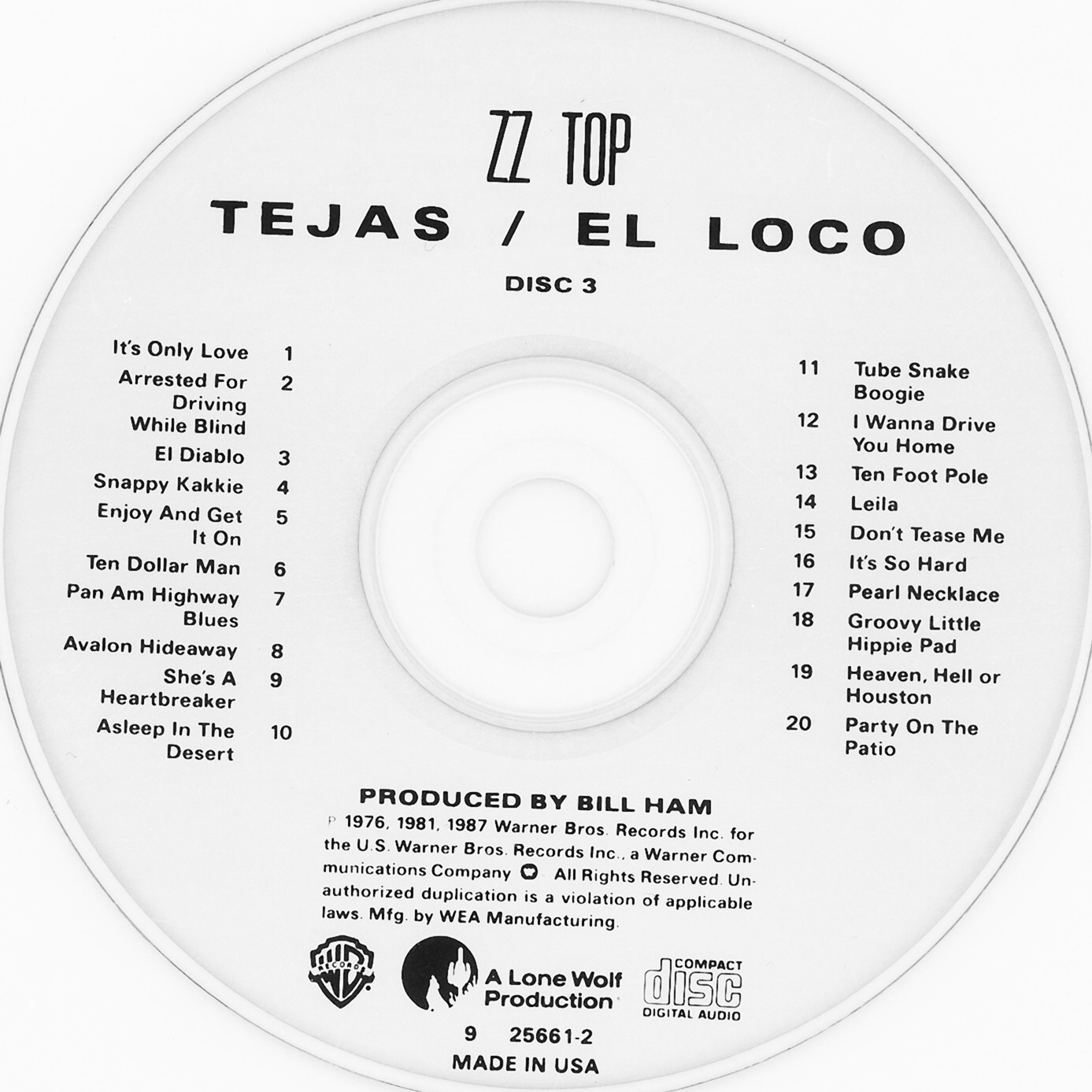 ZZ Top  The ZZ Top Sixpack : CD3